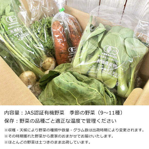 生産者限定 JAS認証有機野菜BOX Cセット