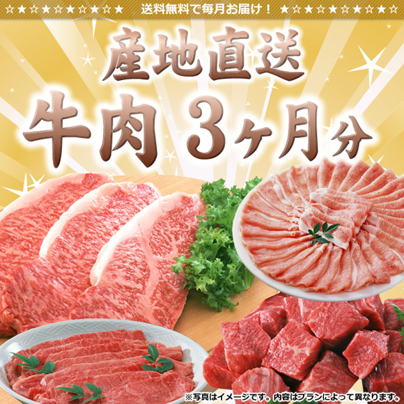 牛肉産地直送３ヶ月間分